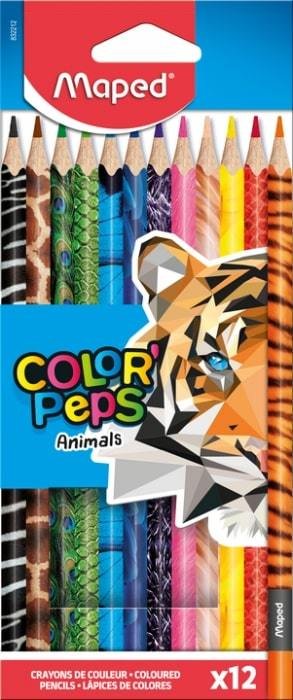 Spalvoti pieštukai MAPED ColorPeps Animals, 12 sp.