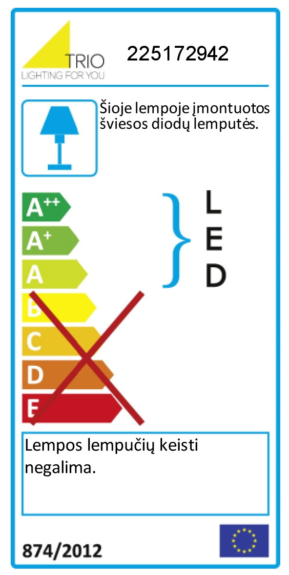 Sieninis LED šviestuvas TRIO CONCHA, 2 x 6 W - 6