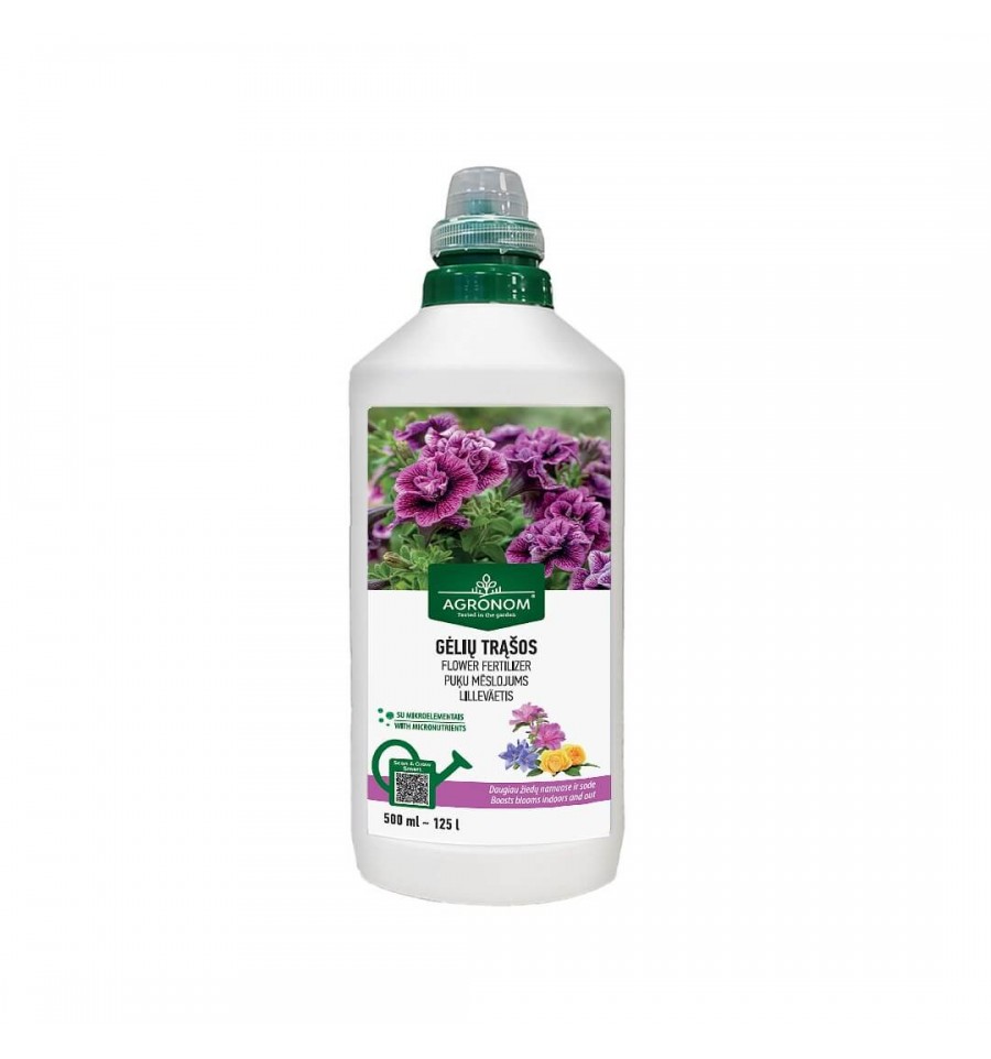 Gėlių ir žydinčių augalų trąšos AGRONOM, skystos, 500 ml-0