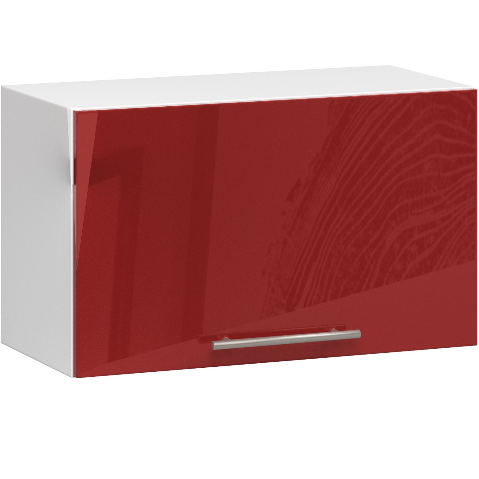 Pakabinama virtuvės spintelė OLIVIA W, 60 cm, balta/ raudona blizgi