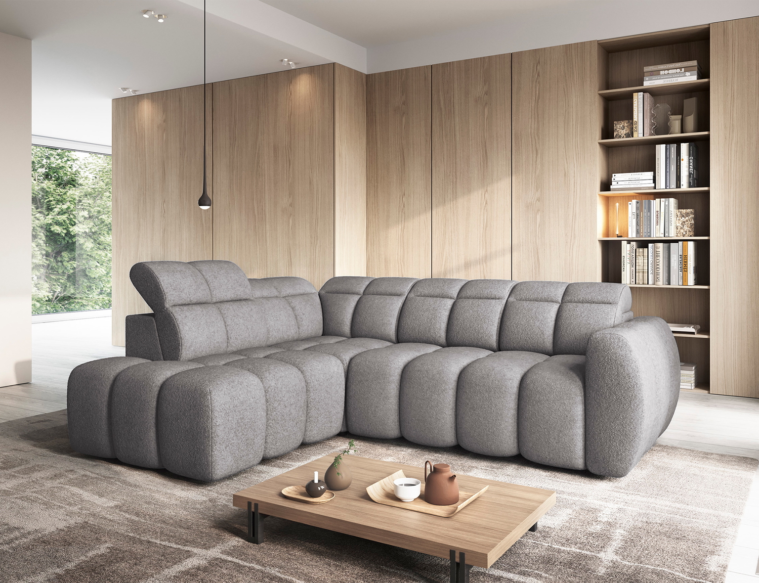 Kampinė sofa Falconn Paolli 04, pilka sp., kairinė, 208 x 258 cm x 107 cm - 4