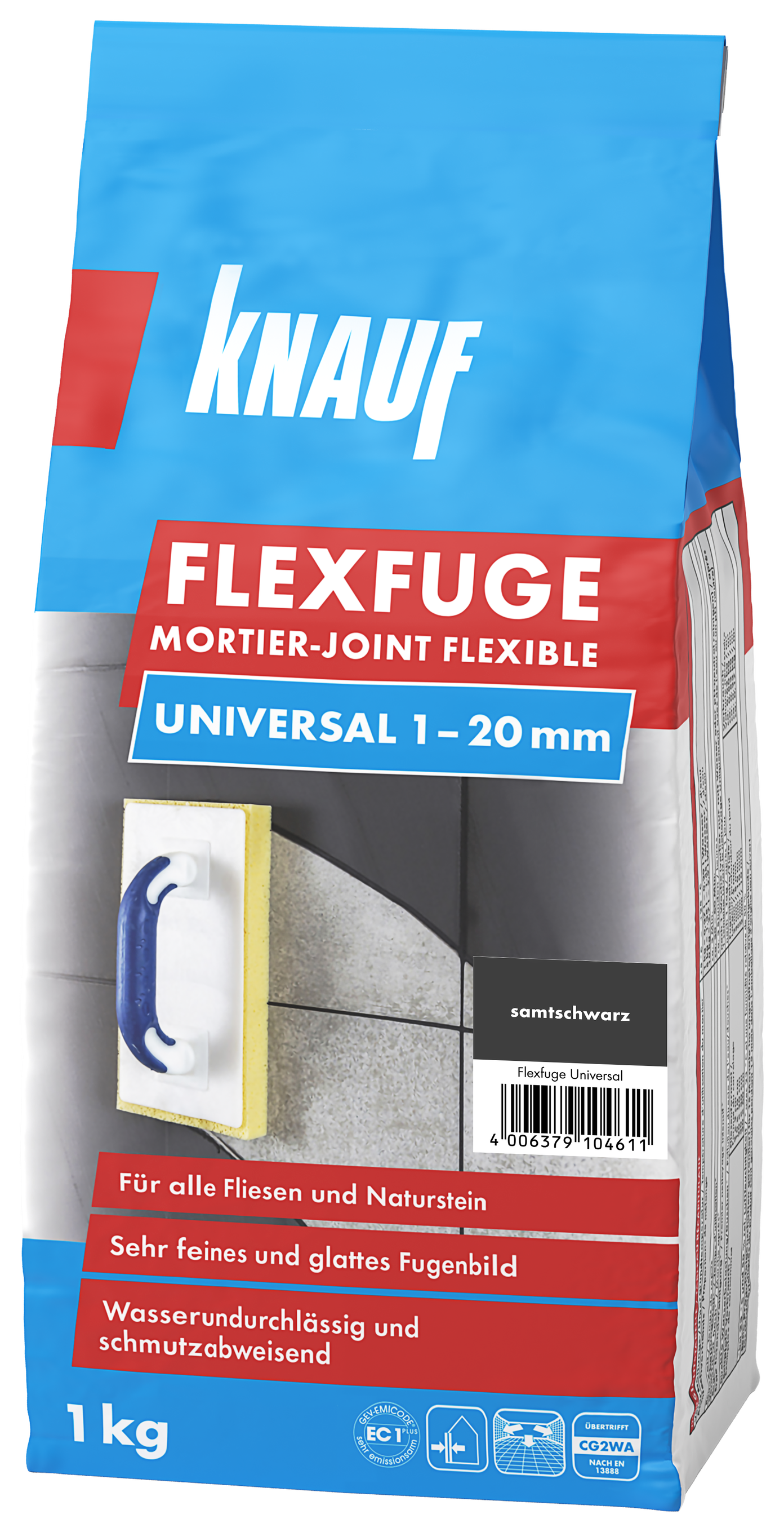 Plytelių siūlių glaistas KNAUF FLEXFUGE UNIVERSAL ANTHRAZIT, 1-20 mm, antracito sp., 1 kg-0