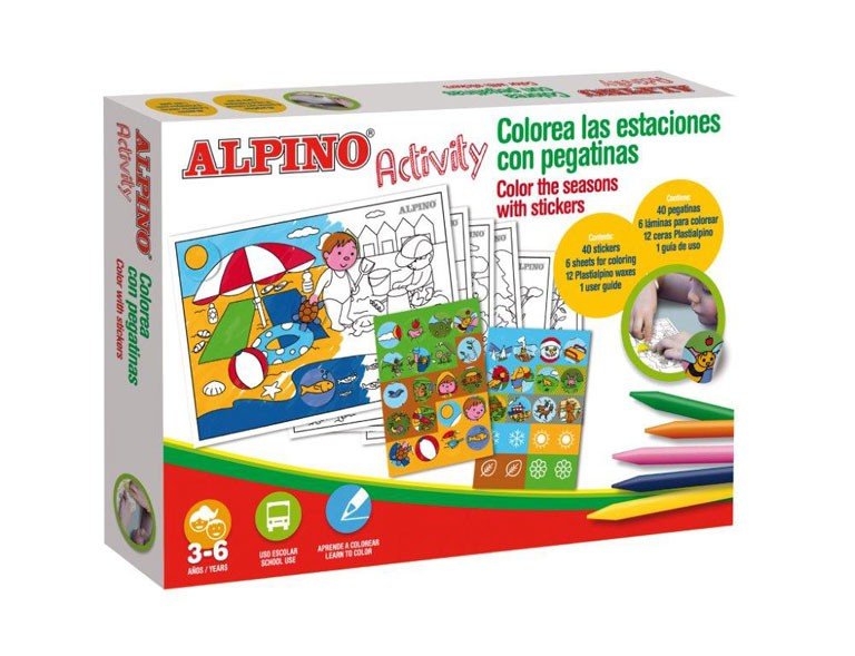 Spalvinimo rinkinys (vaškinės kreidelės) ALPINO Activity, 12 spalvų