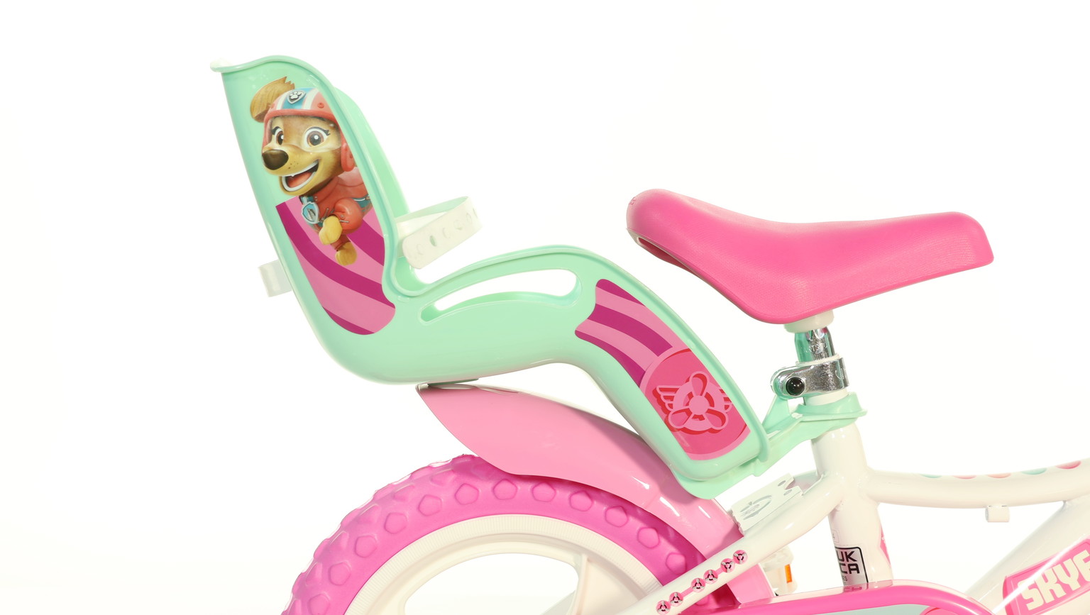 Vaikiškas dviratis Paw Patrol 124RL-PW, baltas/rožinis, 12"-1