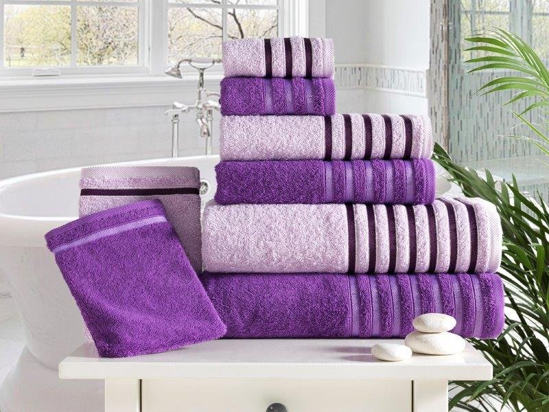 Vonios rankšluostis HT 18-015, šv. violetinės sp., 50 x 90 cm, 100 % medvilnės, 450 g/m2
