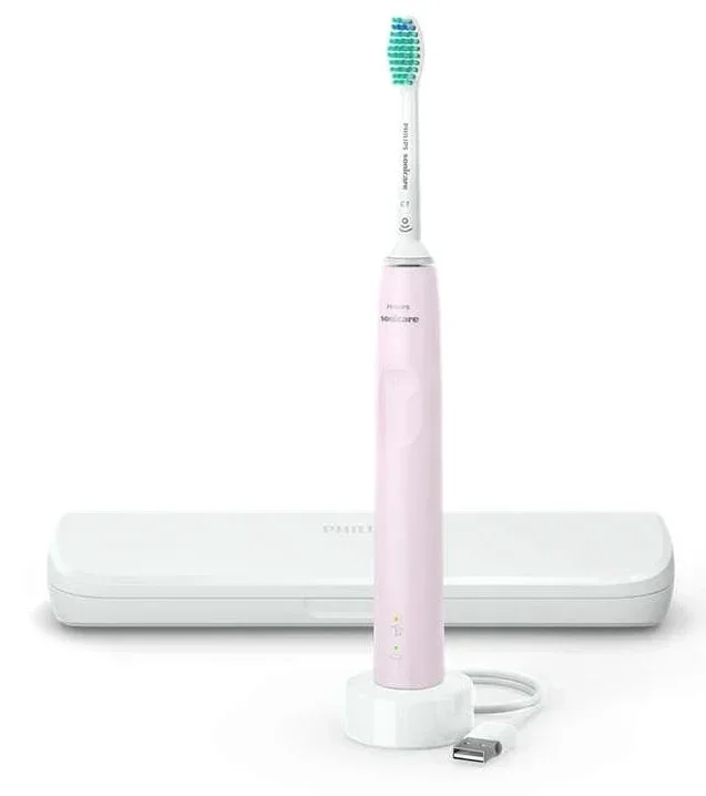 Elektrinis dantų šepetėlis Philips Sonicare 3100 Series, baltas/rožinis - 1