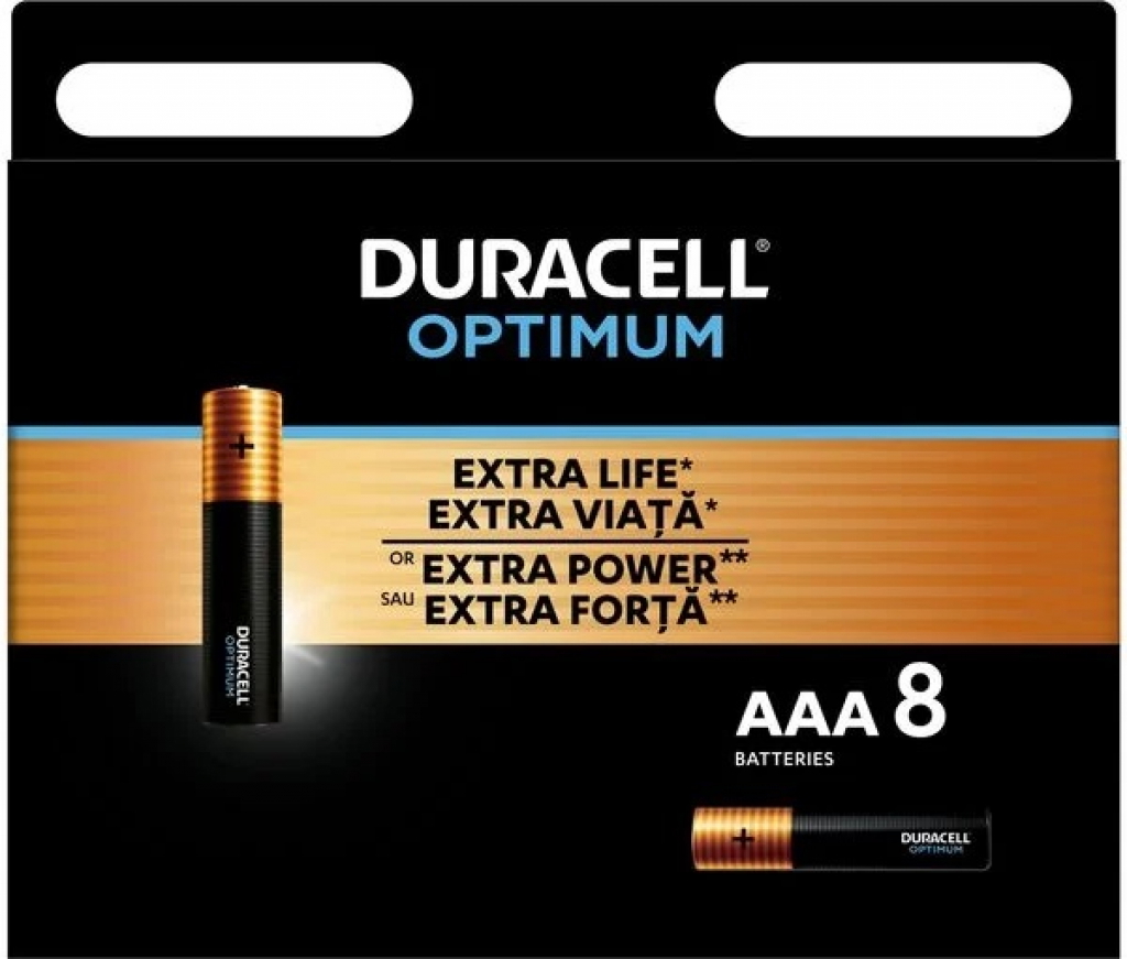 Elementai DURACELL OPTIMUM EXTRA LIFE, AAA, 8 vnt - 2