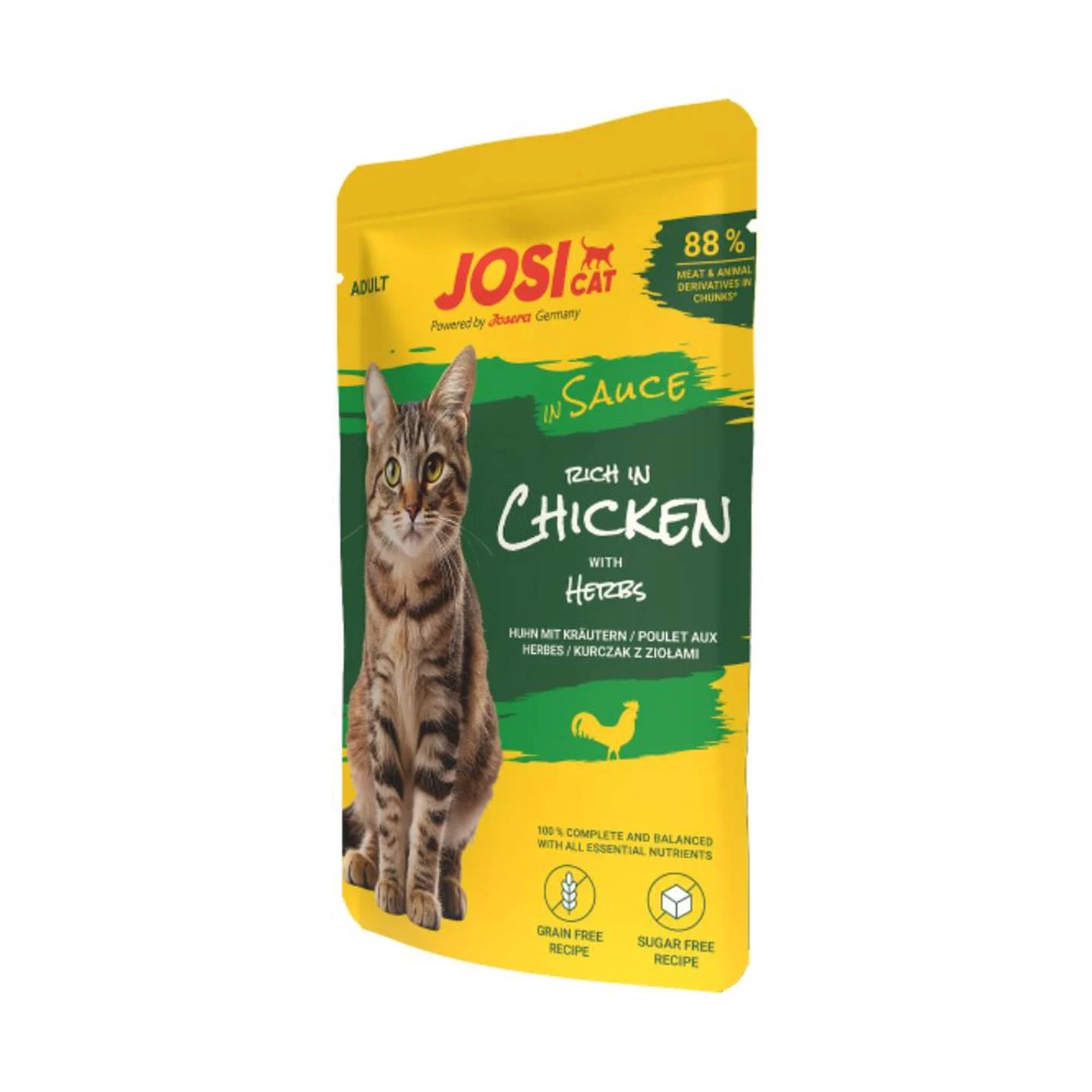 Konservuotas kačių ėdalas JOSICAT, su vištiena padaže, 85 g-0