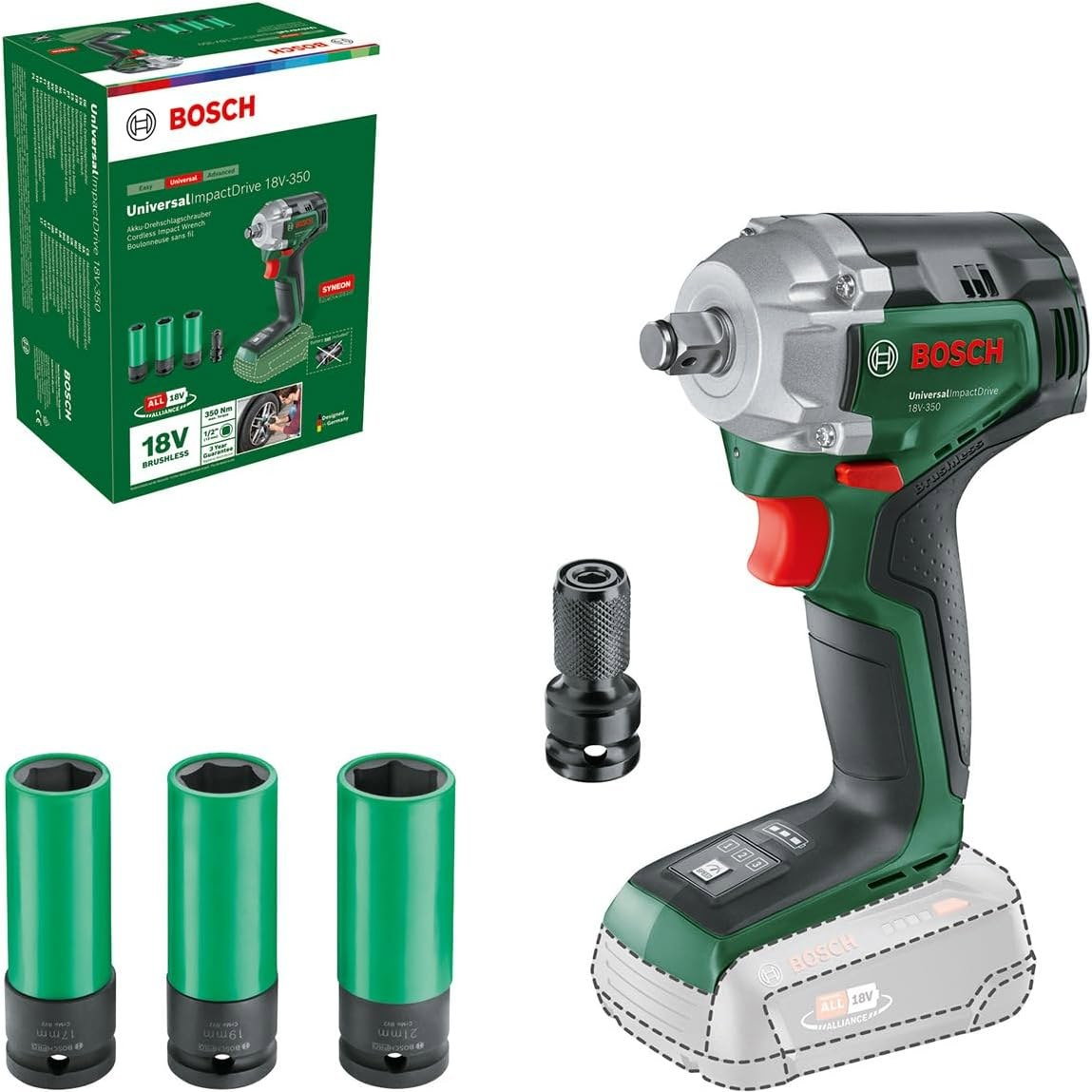 Akumuliatorinis smūginis veržliasukis BOSCH UniversalImpactDrive 18V-350, 18 V, 350 Nm, be akumul.-0