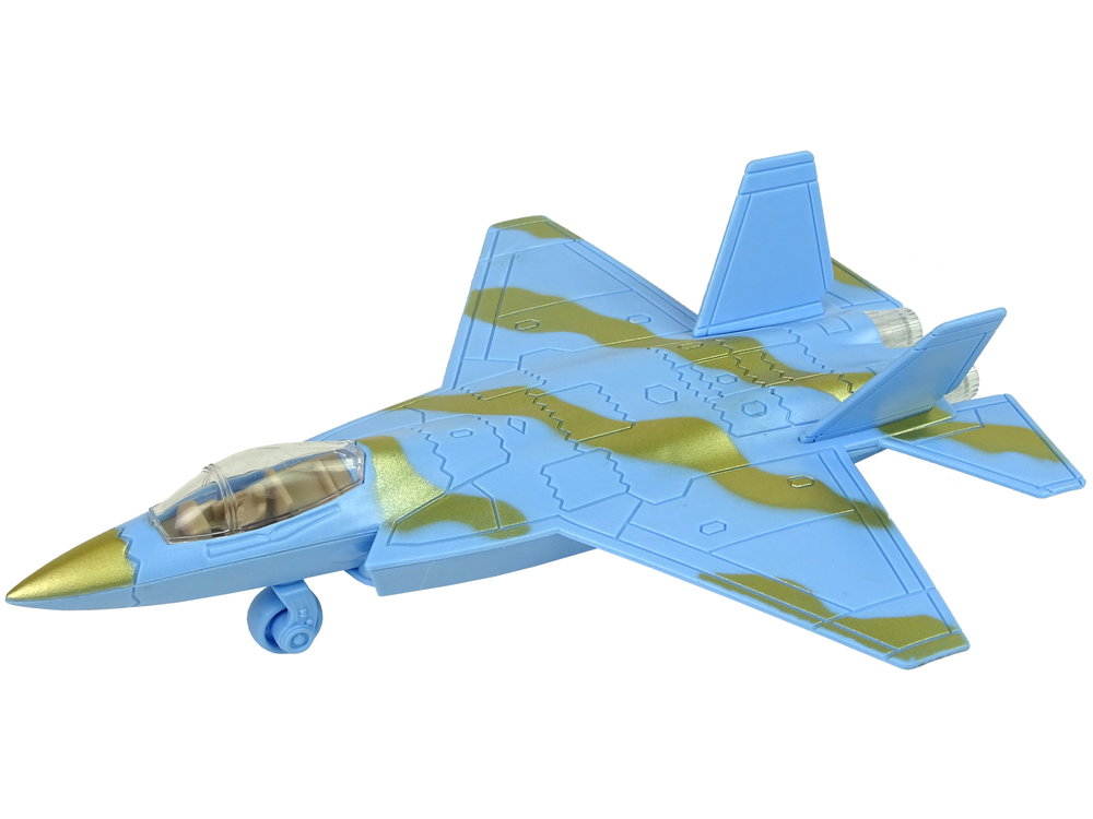 Karinis lėktuvas su garso ir šviesos efektais, mėlynas - 5