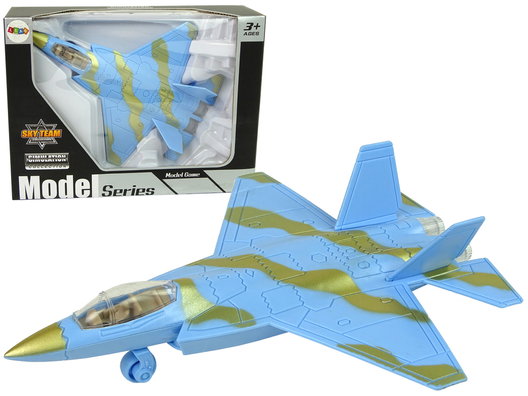 Karinis lėktuvas su garso ir šviesos efektais, mėlynas - 3