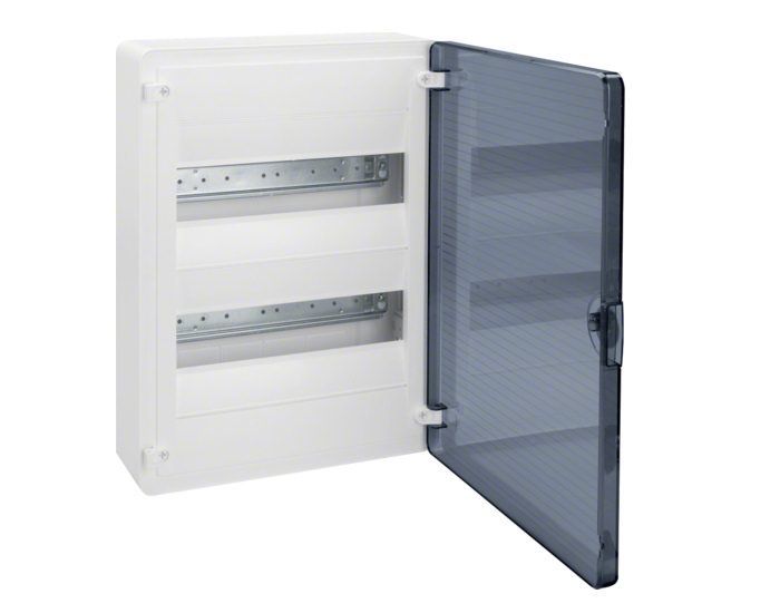 Virštinkinis skydelis HAGER Golf, IP40, plastikinis, su skaidriomis durelėmis, 2 x 12 mod.-0