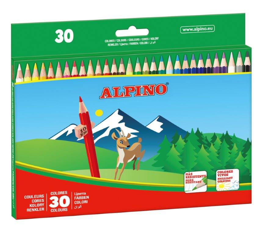 Spalvoti pieštukai ALPINO, 30 spalvų