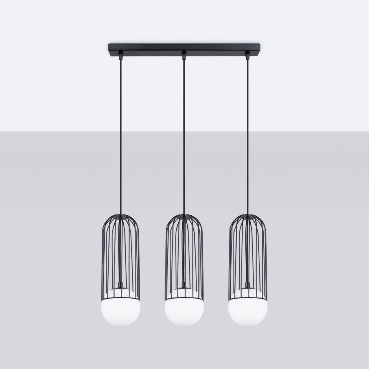 Pakabinamas šviestuvas SOLLUX BRINA 3L, 3xG9, max 8 W LED, juodas-1