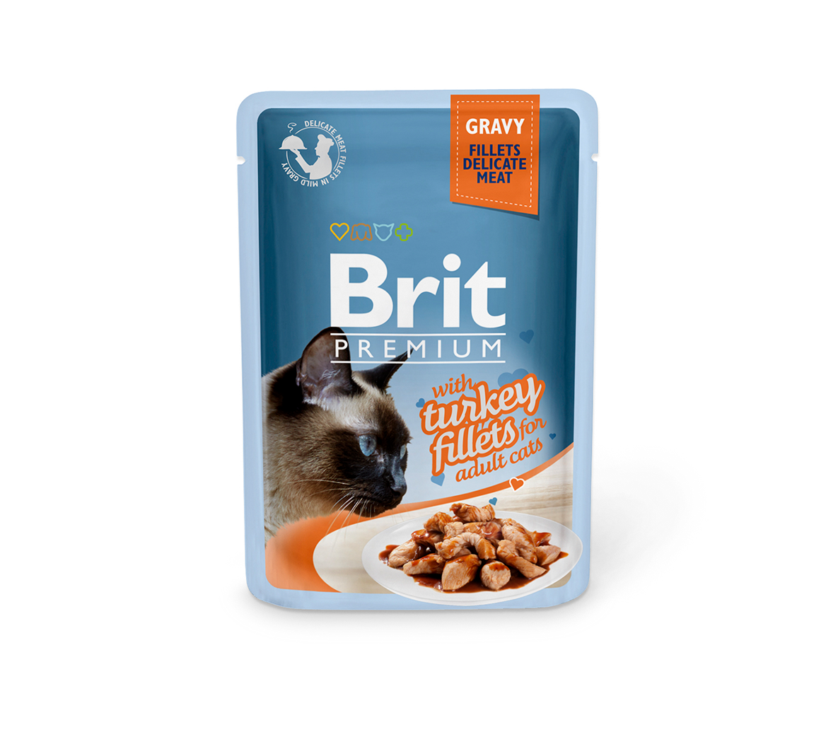 Konservuotas ėdalas katėms Brit Premium Cat Delicate Turkey in Gravy, 85 g
