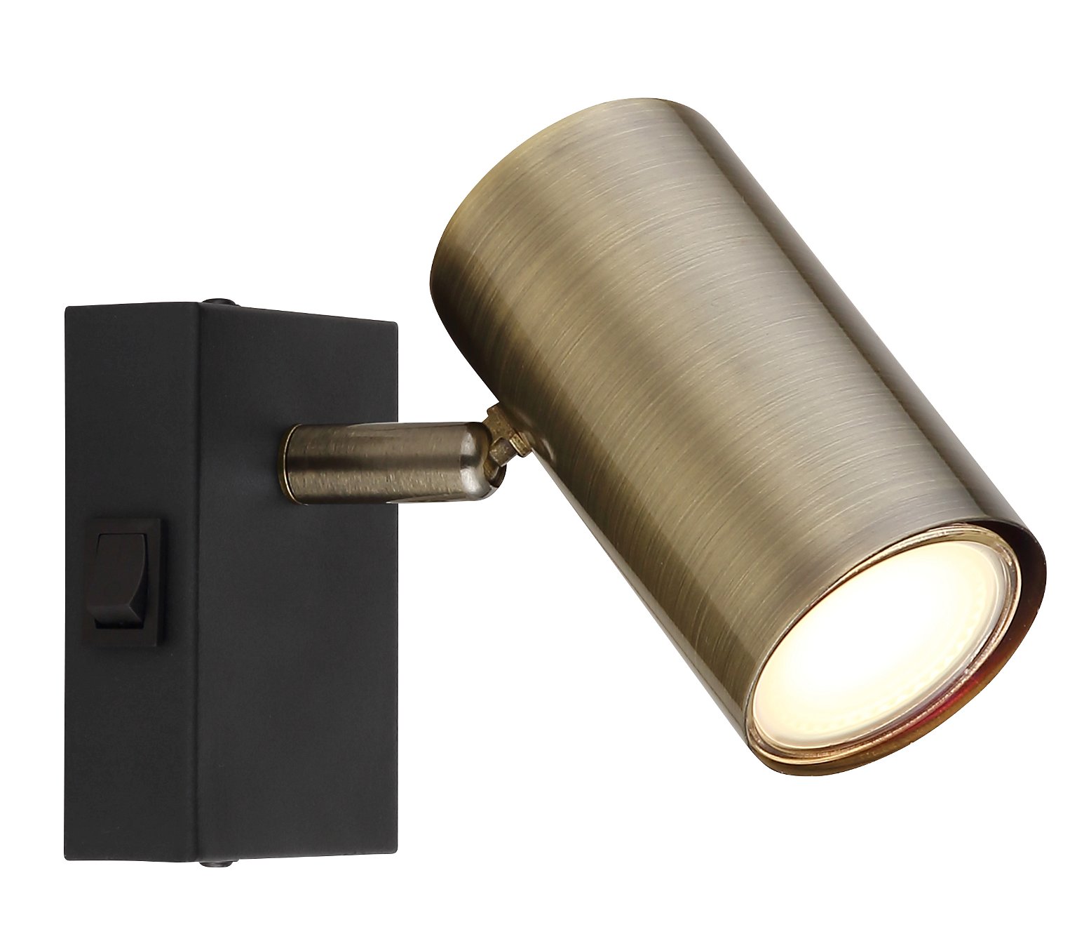 Taškinis šviestuvas GLOBO Robby, 1 x GU10, 25W, žalvario/ juodos sp., 7 x 10 x 12 cm - 1