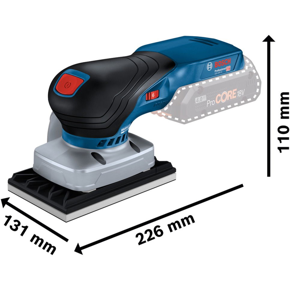 Akumuliatorinis plokštuminis šlifuoklis BOSCH PRO GSS 18V-13 solo (be akum.) - 3