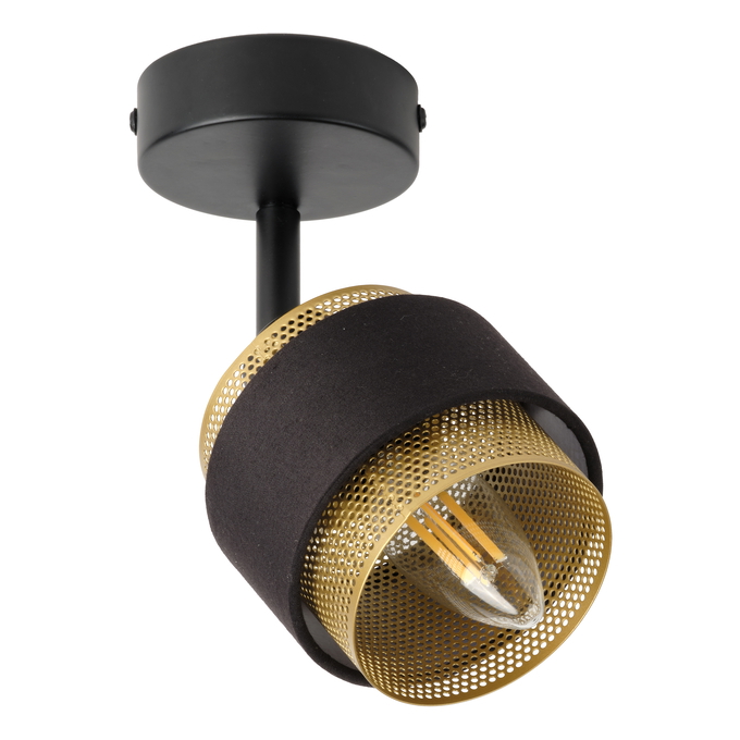 Taškinis šviestuvas OSRAM SPOT HORNET 1xE14 su lemp 2,8W 2700K 250lm juodos/aukso sp Ø10x14,5cm-0