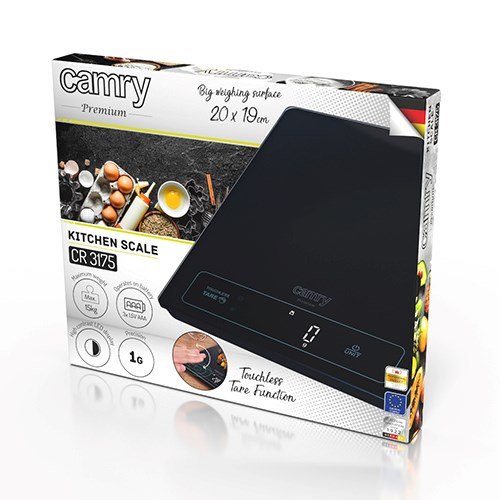 Elektroninės virtuvinės svarstyklės Camry CR 3175, juodos - 2