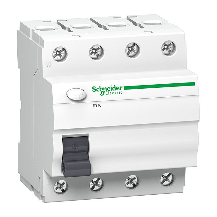 Srovės nuotėkio relė SCHNEIDER, 4P, 25A, 30mA, AC; A9Z05425-0