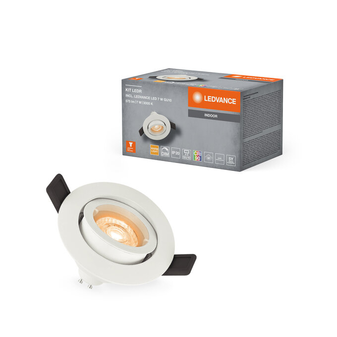 Įleidžiamas LED šviestuvas LEDVANCE SPOT KIT ADJ IP20 8,3W 3000K 575lm DIM GU10 kraipomas - 5