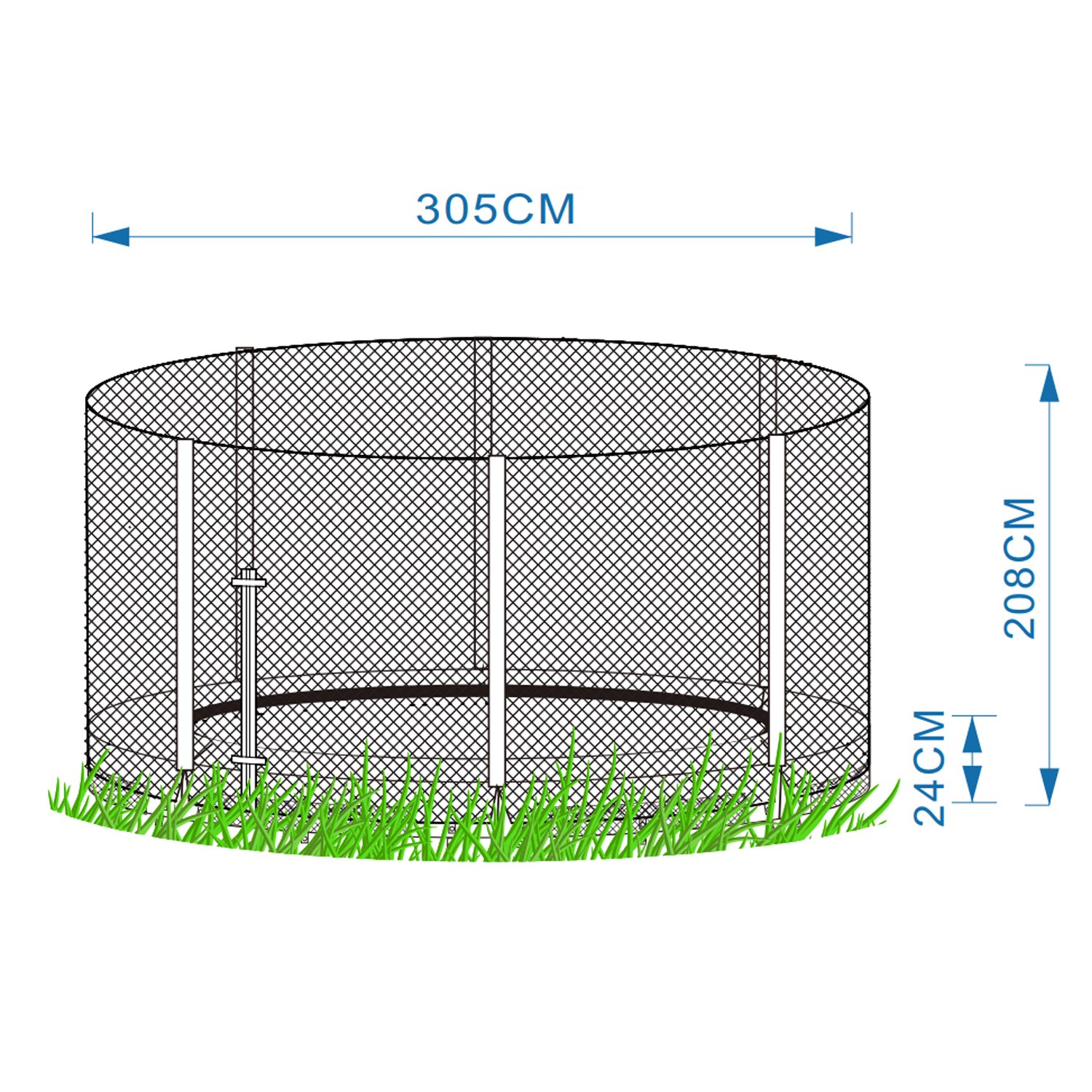 Apsauginis tinklas Ground Trampoline Safety Net, 305 cm - 3