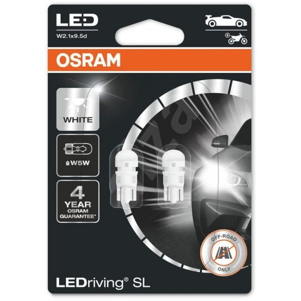 Automobilinės lemputės OSRAM LED Retrofit, W5W, W2.1x9.5D, 1 W, 2 vnt.