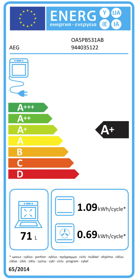 Įmontuojama orkaitė AEG OA5PB531AB - 7