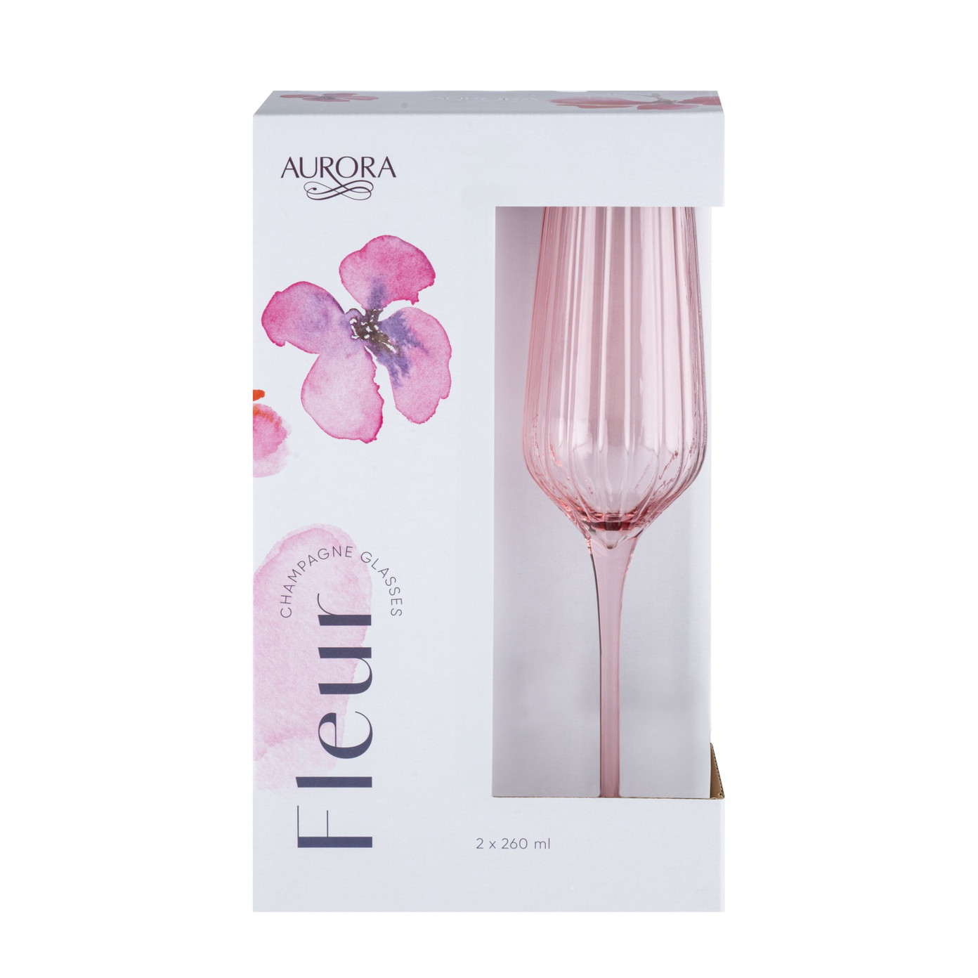 Šampano taurės AURORA LEY, rožinės sp., 260 ml, 2 vnt-1