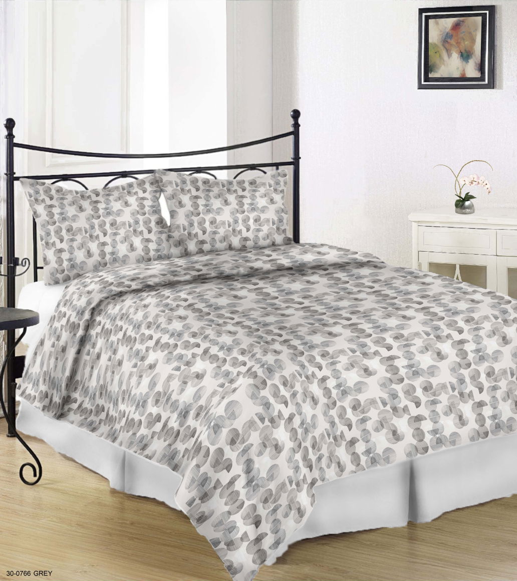 Satino patalynės komplektas NOSTRA 30-0766 GREY, 200x220cm, 2x50x70cm, 100% medvilnės