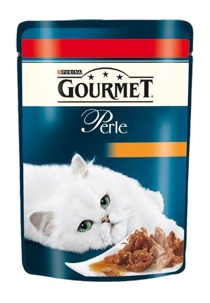 Konservuotas ėdalas suaugusioms katėms GOURMET PERLE, su jautiena, 85 g