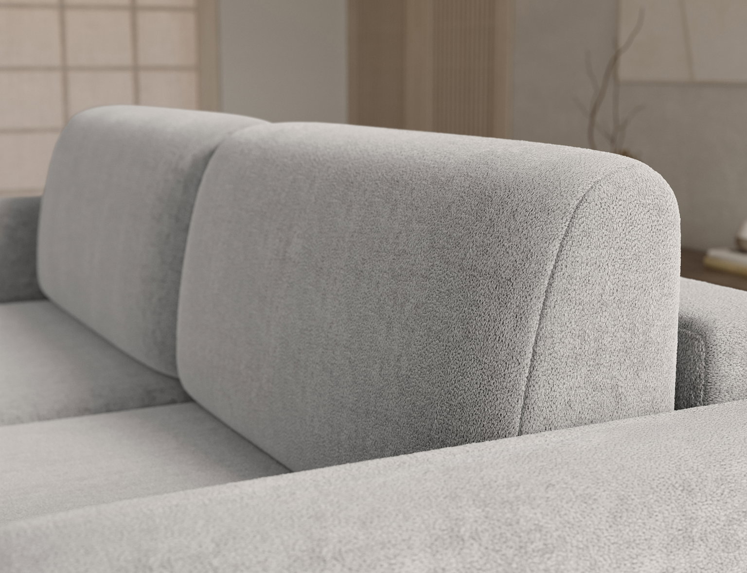 Kampinė sofa Acossta, šviesiai pilka sp., dešininė, 154 x 244 cm x 95 cm - 8