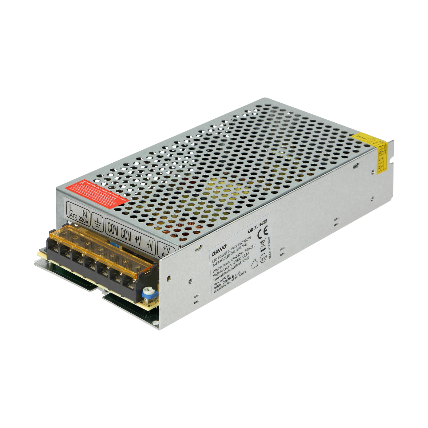 LED transformatorius ORNO, IP20, 150 W, įėjimas AC220-240V, išėjimas DC12V-0