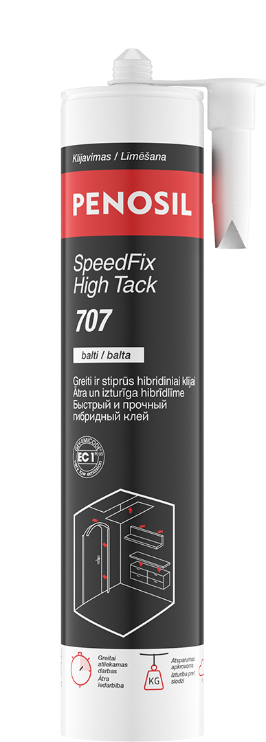 Hibridinių polimerų klijai PENOSIL Speedfix High Tack 707, baltos sp., 290 ml