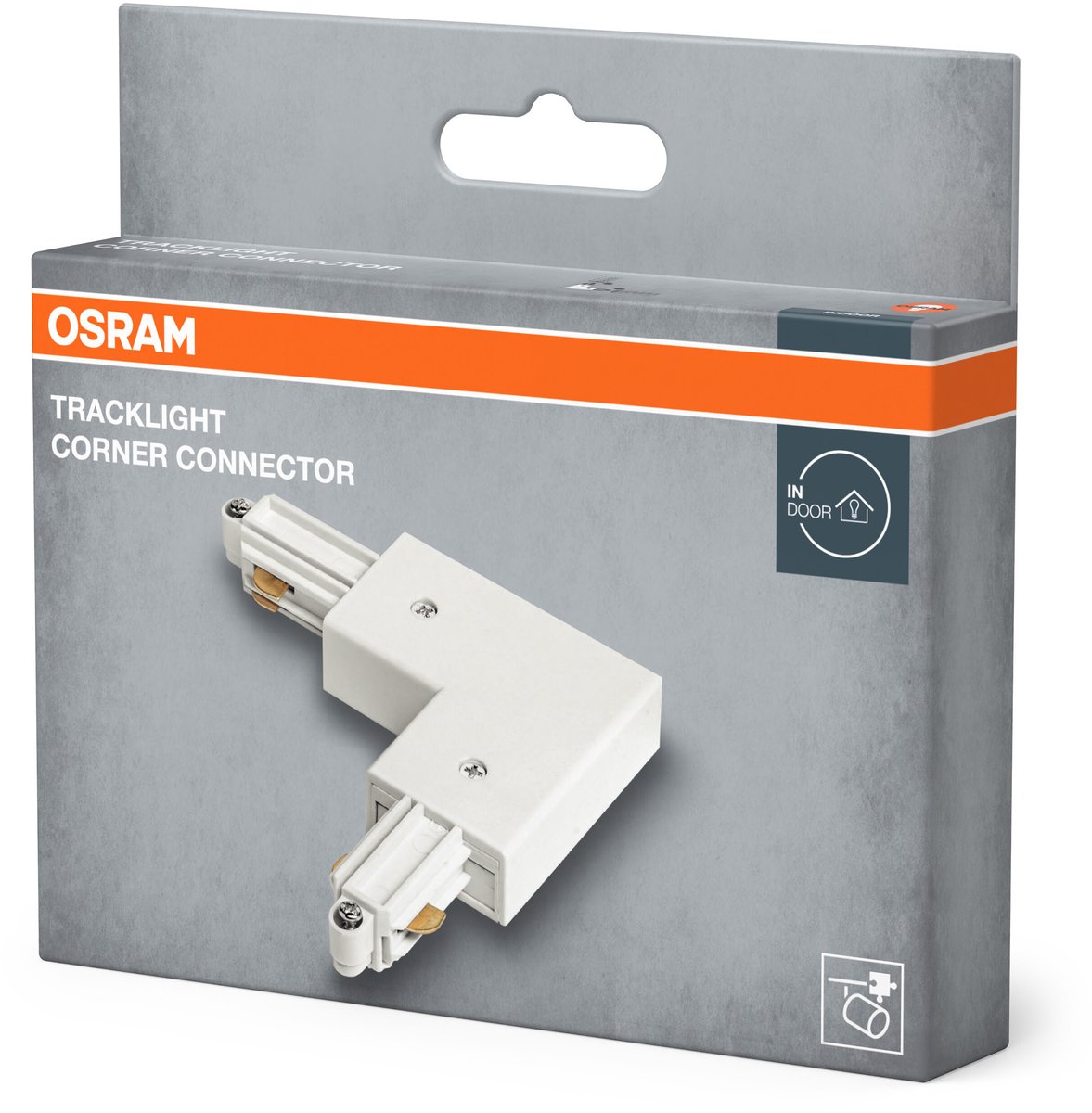 Vienfazio taškinių šviestuvų bėgelio jungtis OSRAM TRACKLIGHT, kampinė, balta - 3