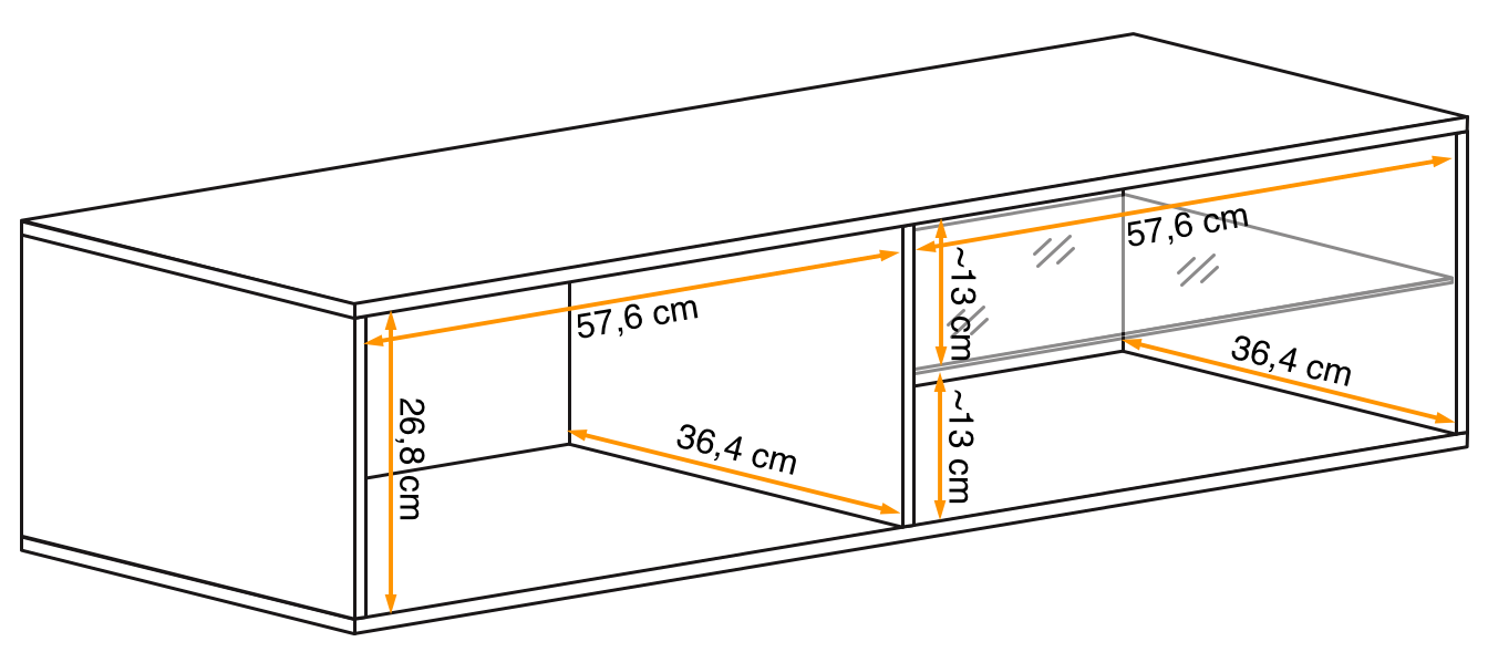 TV spintelė Switch RTV 4 su LED apšvietimu, tamsiai pilka - 4