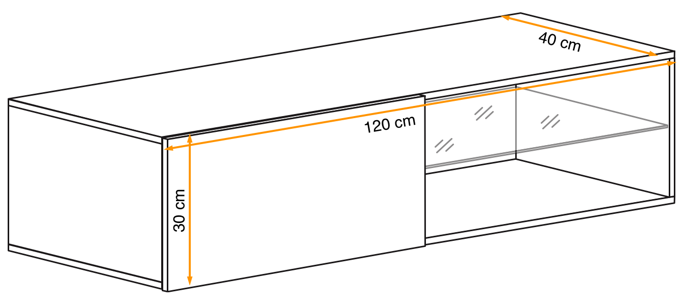 TV spintelė Switch RTV 4 su LED apšvietimu, tamsiai pilka - 3