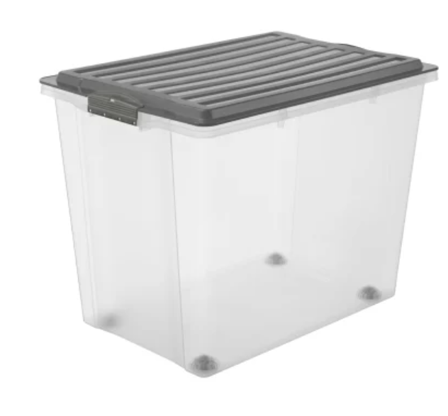 Plastikinė daiktadėžė su dangčiu ROTHO COMPACT, su ratukais, 57 x 40 x 44 cm, 70 l-0