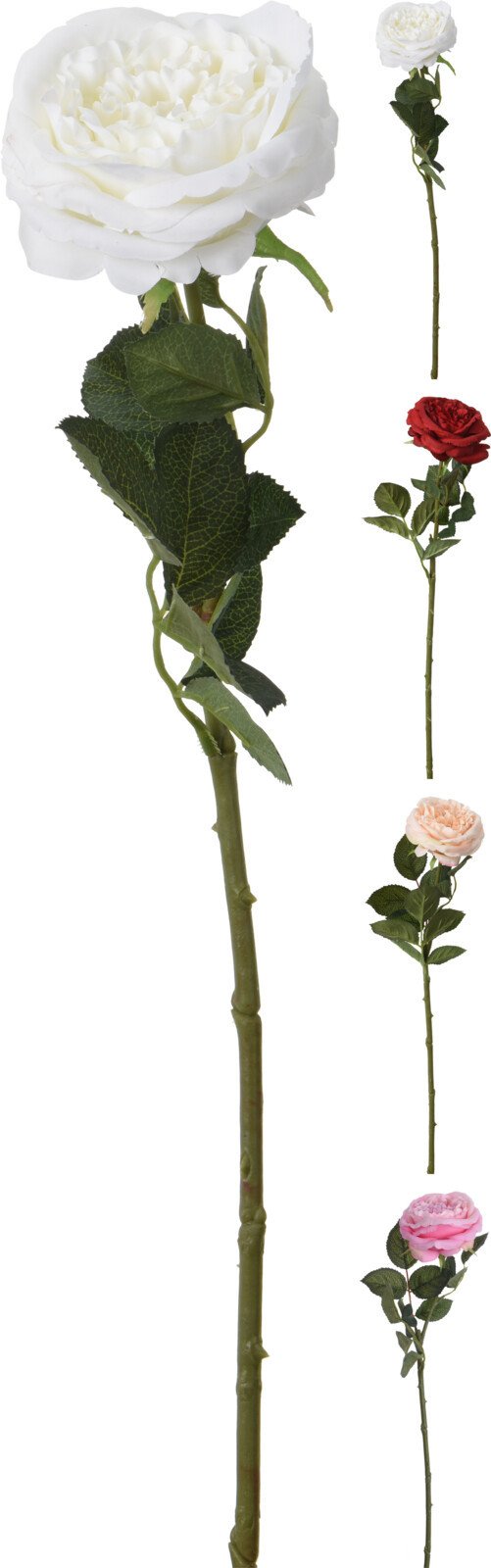 Dirbtinė gėlė ROSE, 4 spalvos sp,. 63 cm
