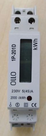Modulinis skaitiklis OLLO, 1P-201, 230V 5/45A-0