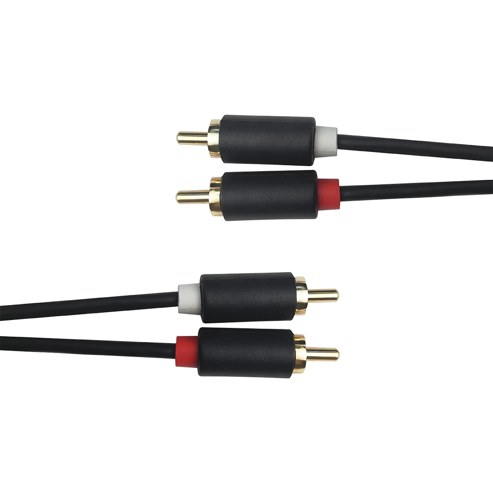 Audio kabelis DELTACO, 2xRCA, paauksuotos jungtys, 5m, juodas - 2