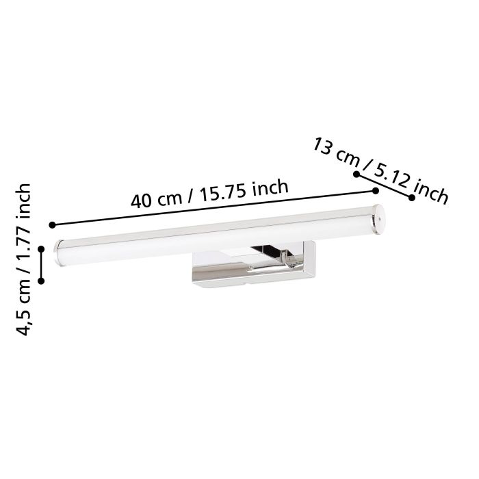 Veidrodžių LED šviestuvas EGLO VADUMI, IP44, 7,4 W, 4000 K, 900 lm, chromo sp., 40 cm - 5
