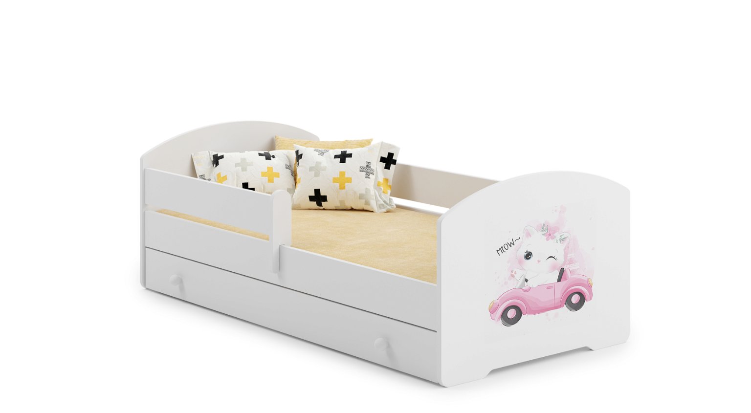 Vaikiška lova su stalčiumi LUK Bar Kitty, 140x70 cm