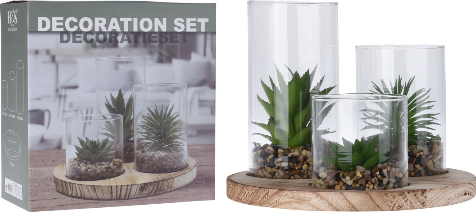 Stalo dekoracijų rinkinys PLANT IN GLASS JAR
