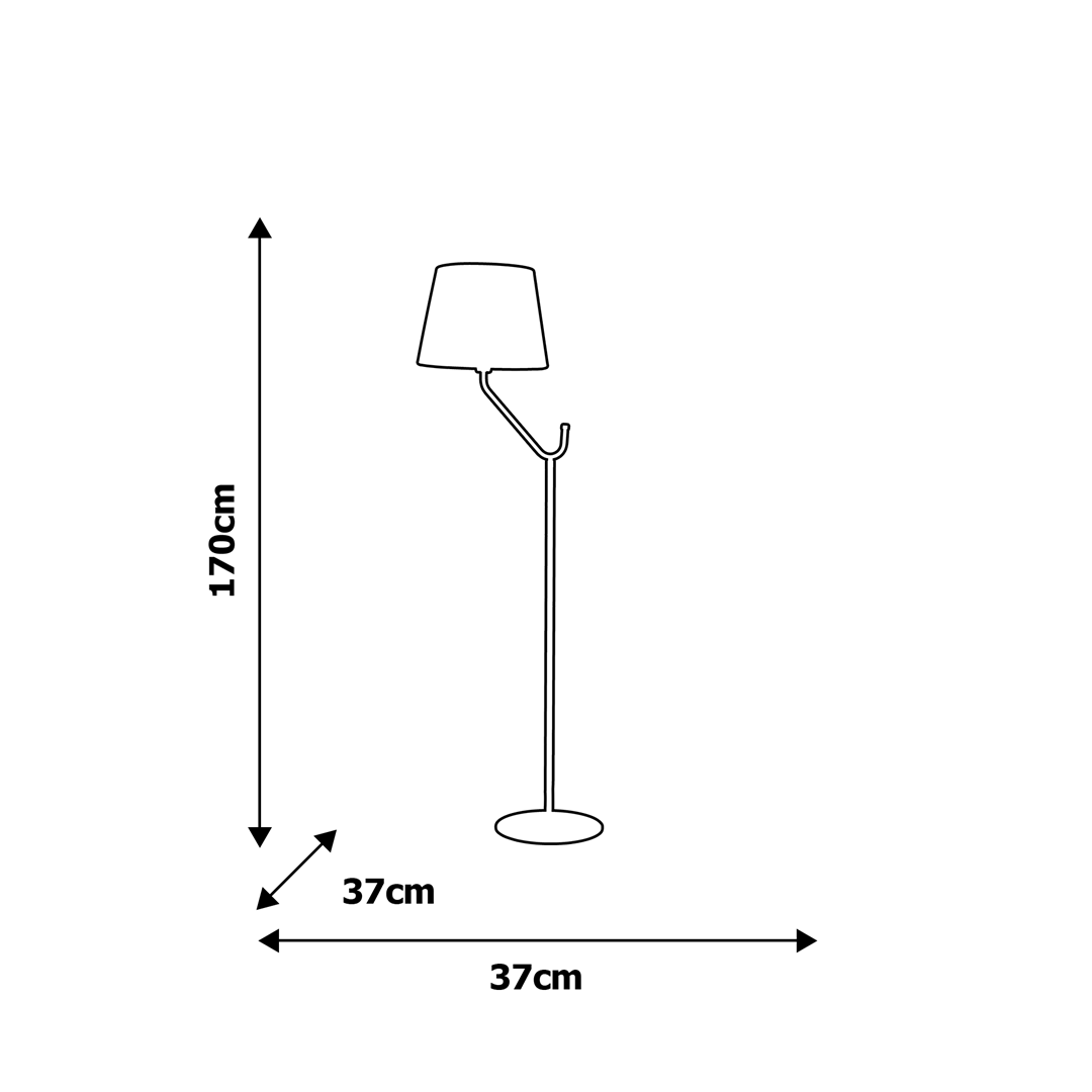 Pastatomas šviestuvas MILAGRO Victoria, 1 x E27, max 60W, juodos sp., 37 x 37 x 170 cm - 5