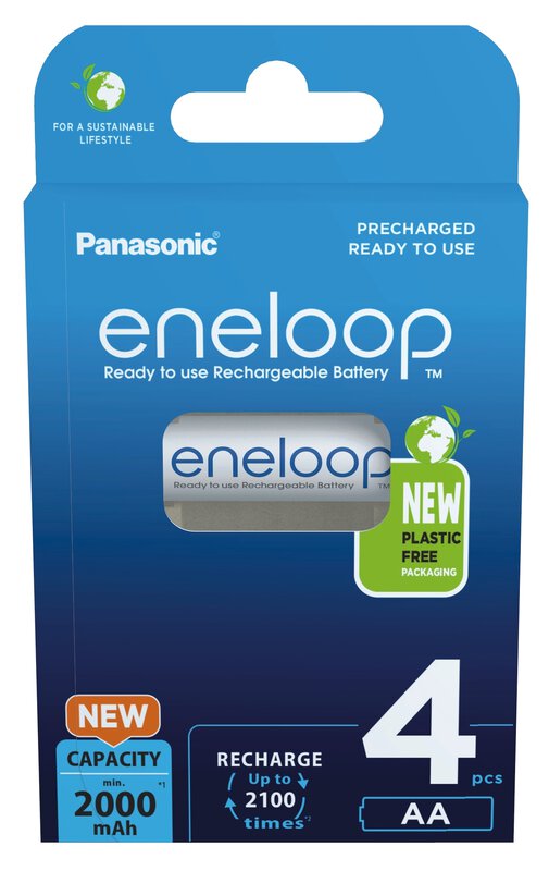Elementai PANASONIC ENELOOP, įkraunami, AA, 2000, 4 vnt.-0