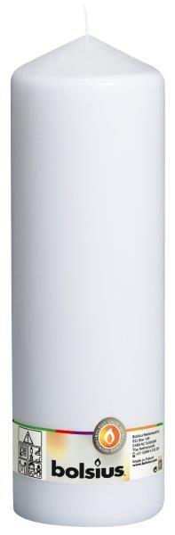 Cilindrinė žvakė, baltos sp., 30 x 9,8 cm-0