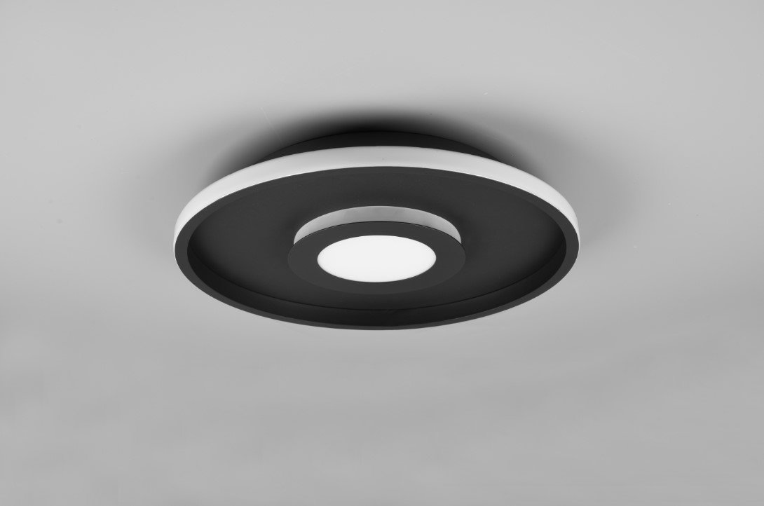 Lubinis LED šviestuvas TRIO Ascari, 35W, 3000K, 4100lm, juodos sp., ø40 x 6 cm - 2