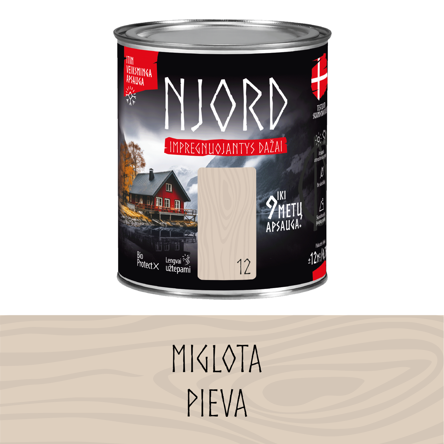 Impregnuojantys dažai medienai NJORD, miglotos pievos sp., 0,75 l-0