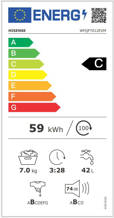 Skalbimo mašina HISENSE WFQP7012EVM - 2